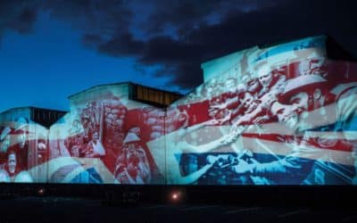 DRPG light up building to commemorate the role of the local community in WW2