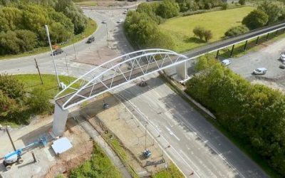 New walking and cycling bridge moved into place over Hams Way