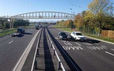 Worcester’s newest walking and cycling bridge lifted into place