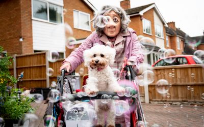 Norah the dog steals the show in Covid-safe performance for care homes