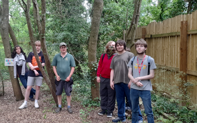 Young adults create new flowerbeds and eco-classroom at Evesham Adventure Playground
