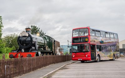 It’s a wrap! Double decker bus features giant steam trains