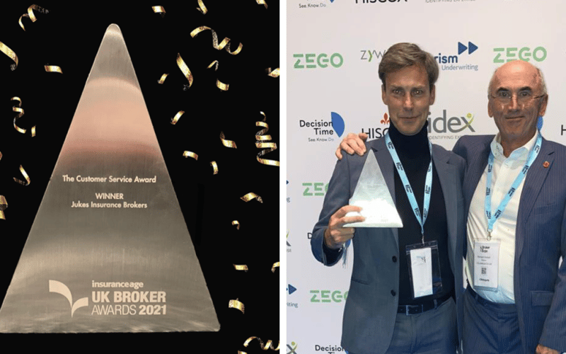 Jukes Insurance Brokers outstanding customer service recognised with prestigious award