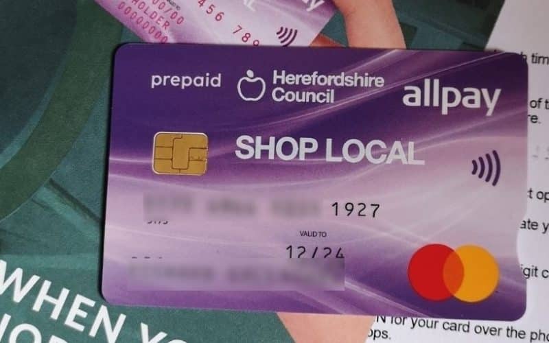 £10 top-up added to shop local prepaid cards