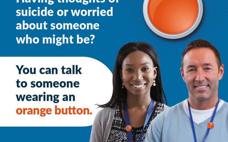 Look out for the orange button for support with suicidal thoughts