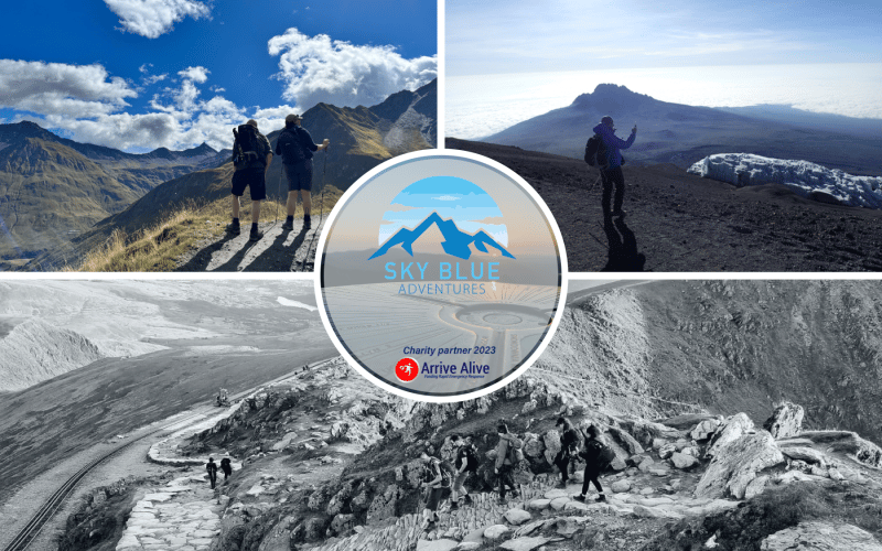 Lifesaving charity Arrive Alive teams up with Sky Blue Adventures for 2023