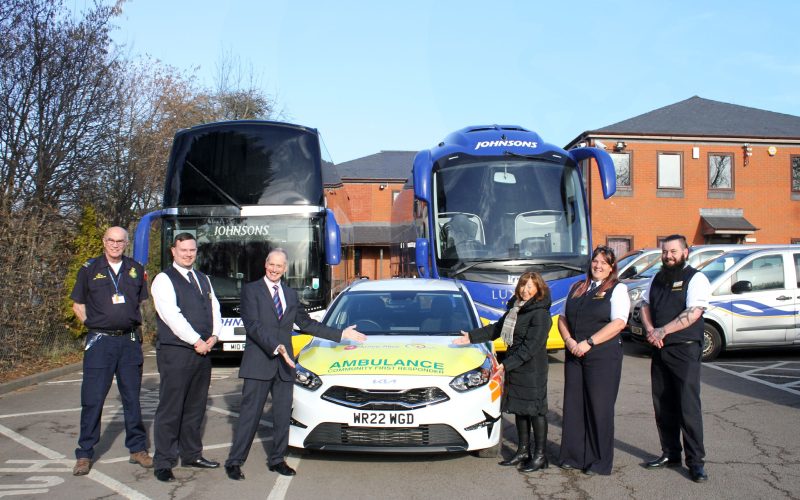 Lifesaving charity Arrive Alive becomes charity of the year with Johnsons Coaches for 2023