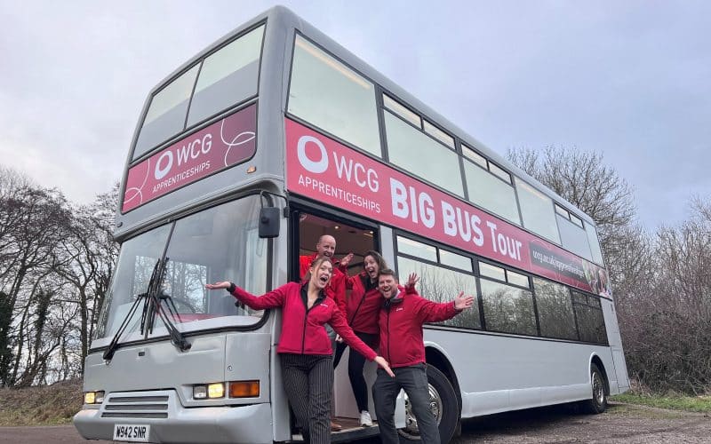 Double-decker apprenticeship bus hits the Worcestershire roads for National Apprenticeship Week