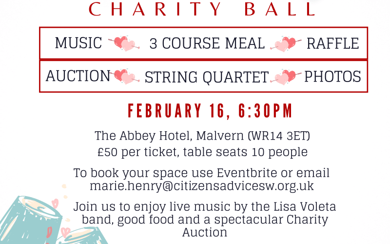 YSS and Citizens Advice South Worcestershire Invites Everyone to a Heartfelt Valentine’s Day Charity Ball: Have Fun, Create Impact
