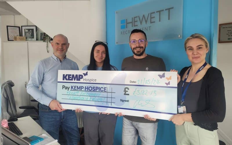 Hewett Recruitment Raises £3,182 for KEMP Hospice through Marathon in a Month Challenge