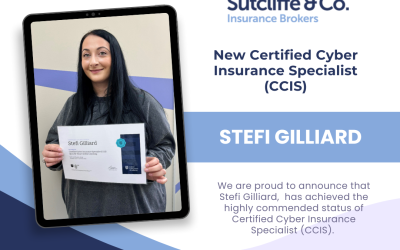 Sutcliffe & Co Celebrates Stefi Gillard’s Achievement as a Certified Cyber Insurance Specialist (CCIS)