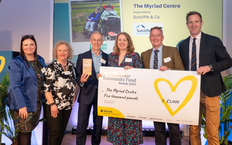 Worcester insurance brokers Sutcliffe & Co secure £5,000 award for local charity The Myriad Centre from the Aviva Broker Community Fund