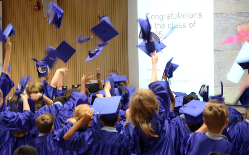 Mini-Mortarboards at the Ready for the Children’s University Graduation Ceremony