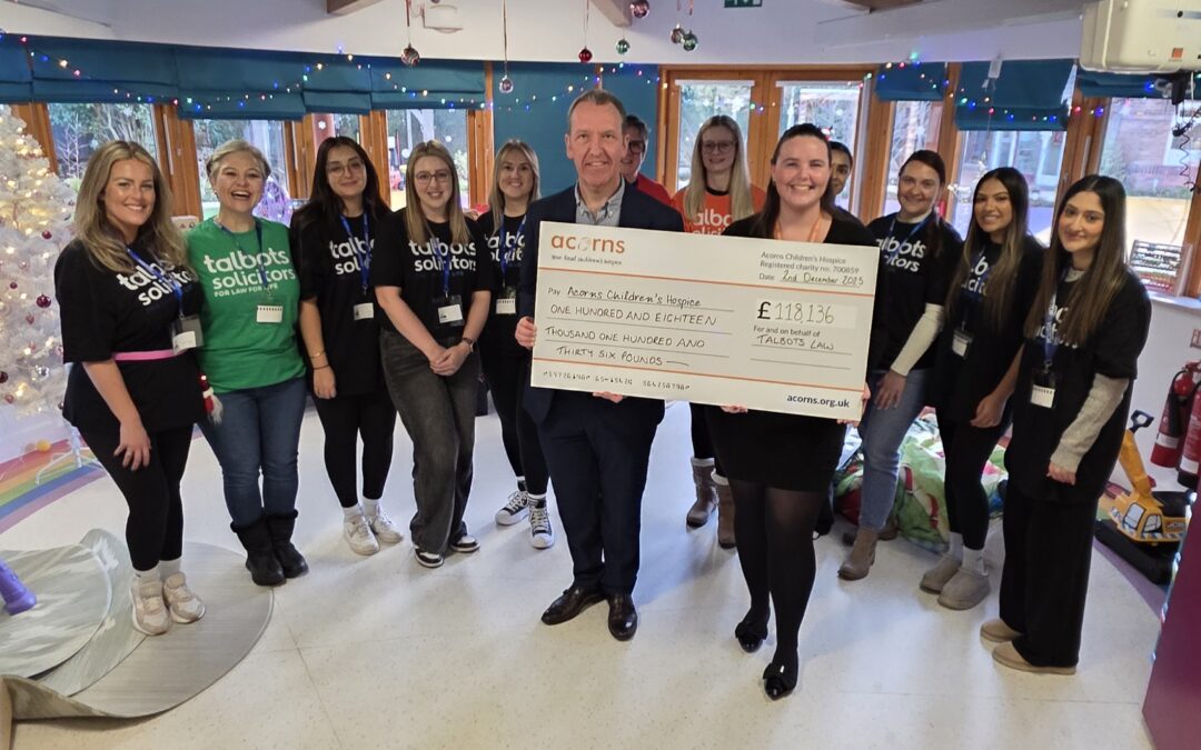 ‘Phenomenal’ – Law firm raises more than £118,000 for Acorns vital care