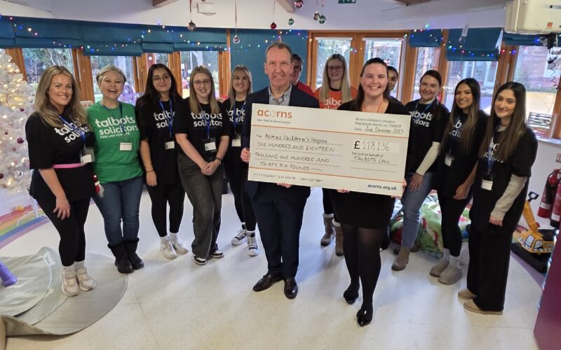‘Phenomenal’ – Law firm raises more than £118,000 for Acorns vital care