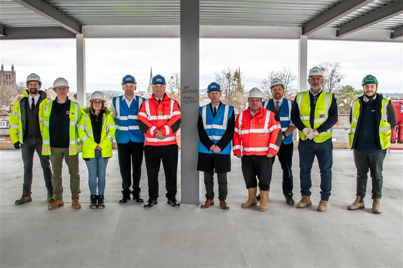 Steel signing ceremony marks major step forward for new £13.6M Hereford Fire Station