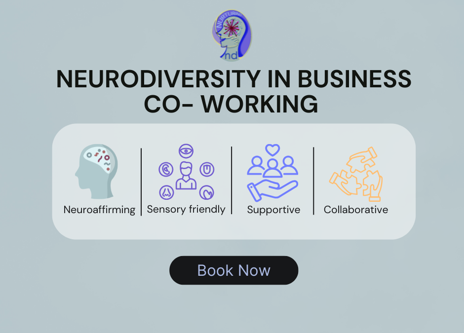 Neurodiversity in Business Co- working: a neuroaffirming, sensory friendly, supportive environment for work and learning.