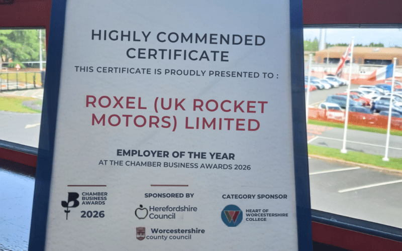 Roxel UK Highly Commended in Employer of the Year Category at Chamber Business Awards